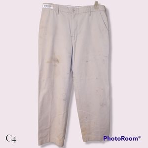 🤑Mens Used Khaki Softwill by Unifirst Uniform Work Pants 36x30